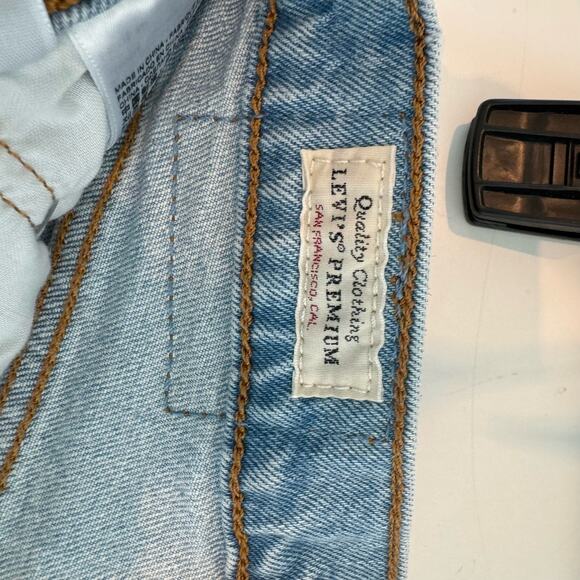 Levi's 501 Logo Spellout Trim Cutoff Denim Shorts - 27 - Picture 7 of 9